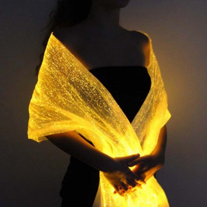 LUMISHAWL SILVER (LUMINOUS FIBER OPTIC FABRIC SHAWL)
